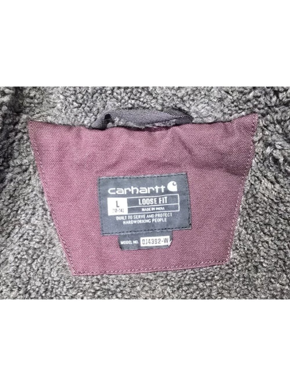 Carhartt Full Zip Duck Canvas Hooded Sherpa Lined Work Coat Jacket Women's L New - Picture 10 of 16